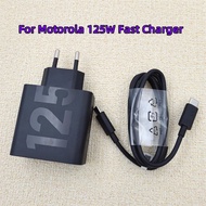 NEW Motorola 125W Fast Charger EU Turbo Charge USB4.0 Power Adapter PD Type C Cable For Moto Edge 30