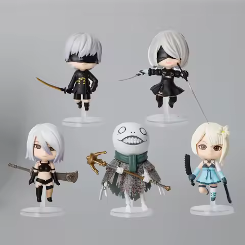 5pcs Q Version 10cm Nier Figures Nier Automata 2b Ornament New Collection Room Decor Desktop Decorat