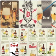 Duvel beer vintage metal poster, retro tin sign, decorative plate, room decoration for pub, bar, Cav
