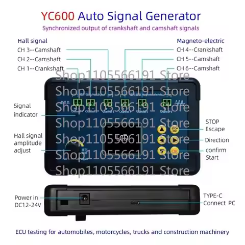 YC600 Six-channel Automobile Signal Generator ECU Computer Maintenance Detector Crankshaft Camshaft
