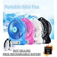 Portable mini fan FREE RECHARGEABLE BATTERY