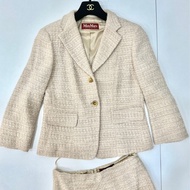 MAXMARA 卡其 毛呢 短大衣 西裝外套 套裝 西外 外套 裙裝 裙子