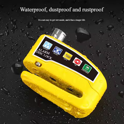 Motorcycle Disc Block Alarm Lock with 2 Key Bicycle Alarm Disc Brake Lock Rust Proof Electric Bike L