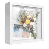 4cm Hollow Wooden Block Frame 30x30 CM White Wood