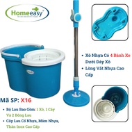 Bộ Lau Xoay 360 Độ Nhập Khẩu - Homeeasy | X16 | Đi kèm 2 bông lau