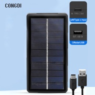 18650 Solar Battery Charger 2 Slots Type-c Portable Battery Charger Powerbank Case For 21700 18650 Rechargeable Lithium Battery