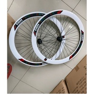 700C x 28 alloy wheel set for bicycle fixed Bike 700C x 28 rim set untuk basikal fixie Depan dan bel