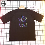 Teddy Thermal Printed Half-Sleeved Reflective T-Shirt Unisex form for men and women Ulzzang style - 