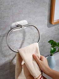1入組不銹鋼毛巾衣架,毛巾圓環,毛巾杆適用於浴室,廁所,無痕安裝