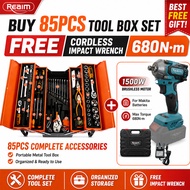 REAIM 85 PCS Toolbox SetFoldable Tool Box Heavy Duty Tools Storage 工具箱
