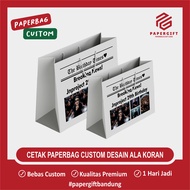 BIRTHDAY GIFT PAPERBAG Custom Your Own Photo Face Design Newspaper Style 1st Anniversary