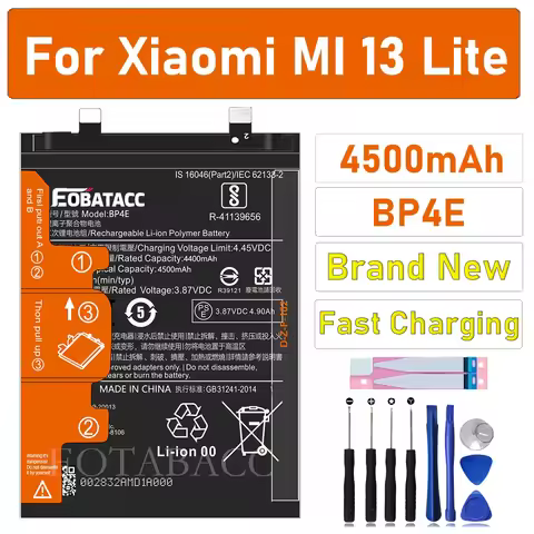 2025 YEARS 100% New Original Battery BP4E For XIAOMI 13 Lite Battery +Tools