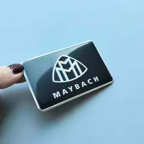 8x5cm Thin Aluminium Square Label Sticker Car Emblem for Mercedes Benz Maybach S450 S680 Engine Cove