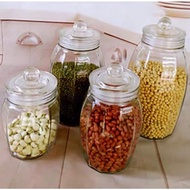 MK GLASS Food Storage Canister Glass Jar Plastic Lid With rubber (1800ml)(1pcs)