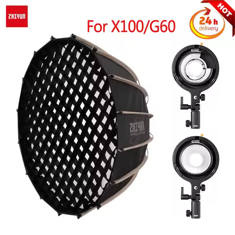 ZHIYUN 60cm Deep Mouth Softbox Bowens Mount Adapter For ZHIYUN MOLUS G60 MOLUS X100 COB LED Photogra