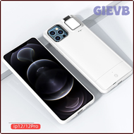 GIEVB เคสสำหรับ iPhone 12 Pro 11มีไฟเติมตัวยึดไฟฉายมั่นคงเคสเคสโทรศัพท์กันกระแทกสดแบบเซลฟี่เคสนิ่ม