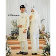 [FULL SET 7 ITEM CREAM]  BAJU PENGANTIN/NIKAH/TUNANG/ KURUNG MODEN SONGKET WALINONG SARI