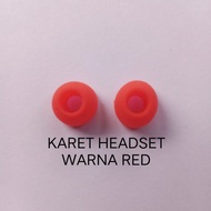 Karet headset handset handsfree hedset henset hensfri earphone merah