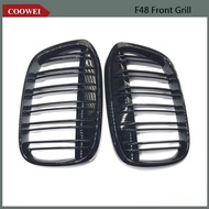 Gloss Black Dual Slat Front Grille for BMW F48 F49 X1 X-Series 2016-2017 Grill
