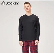 เสื้อยืดแขนยาวทรงหลวมสำหรับผู้ชาย Jockey Brand ชุดนอนโมดอลหนา เสื้อผ้าใส่ในบ้าน ทรงหลวม สไตล์ลำลอง