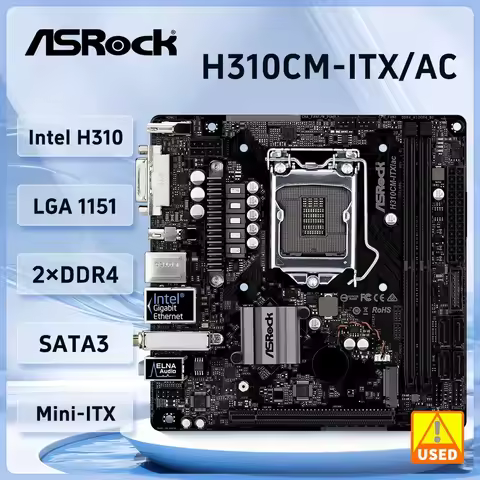 ASRock H310CM-ITX/ac MINI ITX Motherboard Intel H310 DDR4 32G LGA 1151 USB3.0 SATA3 support i5-8400 