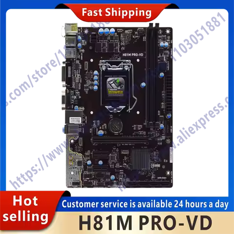 Used H81M PRO-VD Micro ATX motherboard supports RAID 0,1,5,10 Core i7/i5/i3 LGA 1150 processor DDR3 