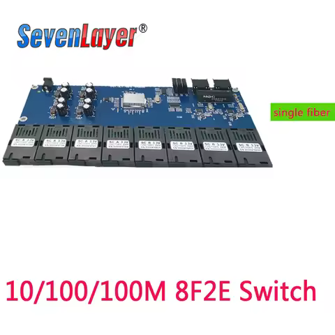 Gigabit Ethernet switch Fiber Optical Media Converter 8 Port 1.25G SC PCBA board 8F2E 10/100/1000M 8