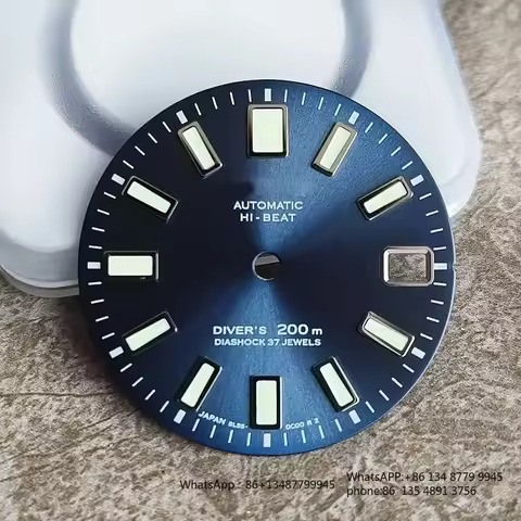 High Quality Watch Modification Accessories 62MAS Dial Green C3 Super Luminous Faces 28.5mm Calendar