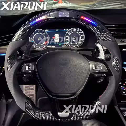 Steering Wheel LED RPM Fit For VW Passat CC MK7 Golf 7 7.5 Toureg Carbon Fiber Racing Steering Wheel