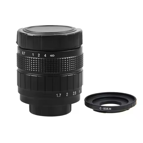 FUJIAN 35mm F1.7 CCTV Movie lens +C-Mount Macro ring for Canon EOS M M2 M3 M5 M6 M10 C-EOS.M Mirror 
