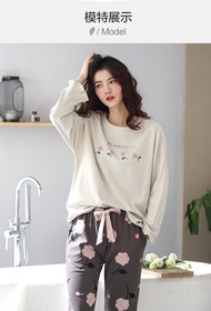 RIKA ชุดนอน น่ารัก ชุดอยู่บ้าน ผ้าคอตตอนคุณภาพดี นุ่มสบาย (เสื้อ+กางเกง) เหมาะกับ สาวหวาน *size M-XL