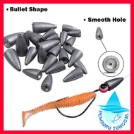 5 Bijik Bullet Sinker/Batu Soft Plastik/Batu Ladung/Jig Head