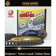 428 spoket y15 y16 y15zr y16zr  kombo 428 spoket warna emas + rantai motosikal 122L 132L 36T 37T