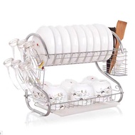 2 Layer Stainless Dish Drainer Rack Heavy Duty