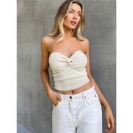 歐美性感針織裹抹胸外穿小背心knitted bodycon vest tops women