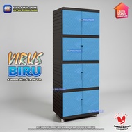 LEMARI PAKAIAN PLASTIK FULL KUNCI 4 SUSUN LEMARI TABITHA PENGUNCIAN TABITHA 4 SUSUN LEMARI PAKAIAN L