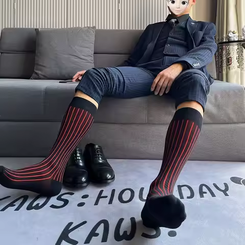 Cotton Dressing Mature Man Adult Man's Cotton Socks Man's Knee High Socks Calf Socks