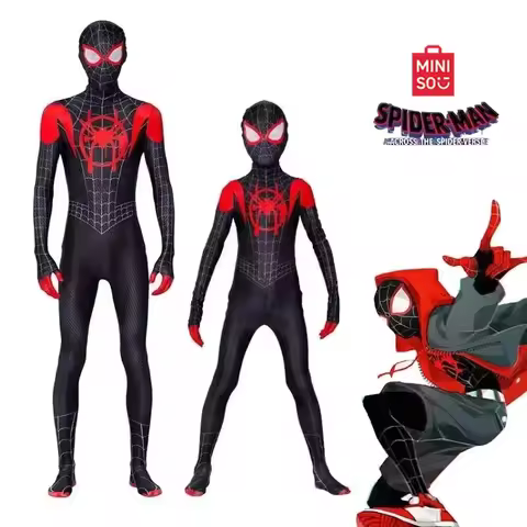 Halloween Carnival Black Spiderman Costume with Spider Man Accessories Gifts Into The Spider-Verse M