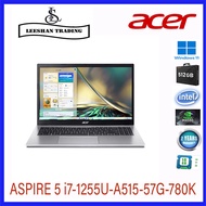 (Next Day Delivery)ACER ASPIRE A515-57G-780K (GRY) i7-1255U 15.6" FHD IPS Laptop (16GB (OB 8+8) DDR4 | 512GB PCIe SSD (Gen 4) | NVidia MX550 (2GB) | Win 11 Home | Wifi 6E,1.8kg | 2 years Warranty
