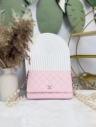 《荃灣實體店》Chanel 👜 PRE OWNED 🛍️櫻花粉紅珍珠珠鏈 woc💗