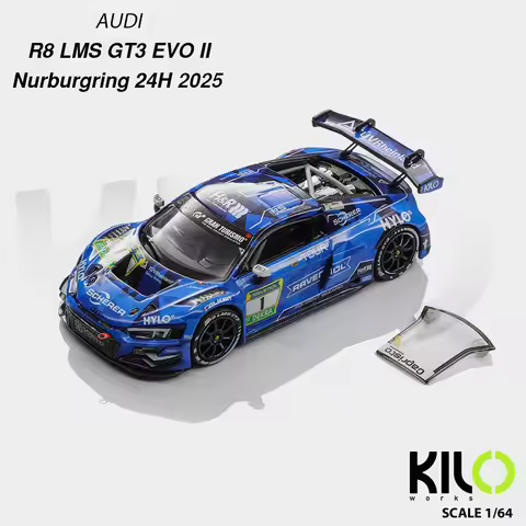 Kilo Works 1:64 Audi R8 LMS GT3 EVO Nürburgring 24h Diecast Car Model