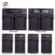 DMW-BLE9 LCD RAPID DUAL CHARGER For Panasonic LUMIX GF5 GF6 GX7 LX100