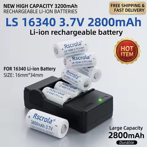 16340 3.7V Rechargeable Battery 2800mAh for CR123A RCR123 Arlo Safety Camera Lithium Ion Batteries w