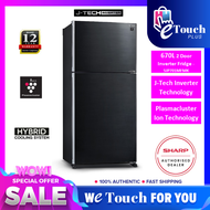 SHARP (SJP701MFMK) 2 DOOR 670L INVERTER PLASMACLUSTER FRIDGE