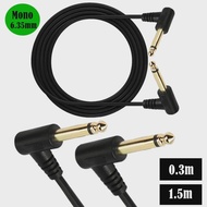 6.35mm Mono Jack 1/4" TS Cable Unbalanced Guitar Patch Cords Instrument Cable Male to Male  0.3m/1.5m