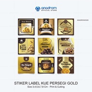 Gold Square Cake Label Stickers | Cookie Label Stickers | Anadrom 3329