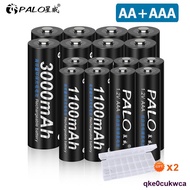 PALO 1.2V AA AAA Rechargeable Battery 1100mAh 1.2V AAA Rechargeable NIMH Battery+3000mAh AA Cell 1.2V Ni-MH AA 2A Batter