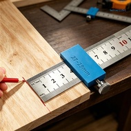 BTM Woodworking Ruler Marking Guide with Thumb Lock Block and Steel Ruler for Repeat Line Layout and