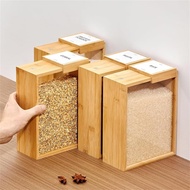Wooden Cereal Storage Box Clear Large Cereal Containers Storage for Cereal Rice Snack Candy