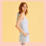 [asv ss25] Belinda Halterneck Top เสื้อผู้หญิง คล้องคอ มีฟองน้ำในตัว ซิปหลัง ผ้าลูกไม้ลายทาง